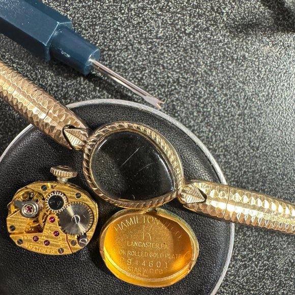 Vintage Hamilton 10 karat Gold Filled Pear Shaped Mechanical Watch - Picture 12 of 13